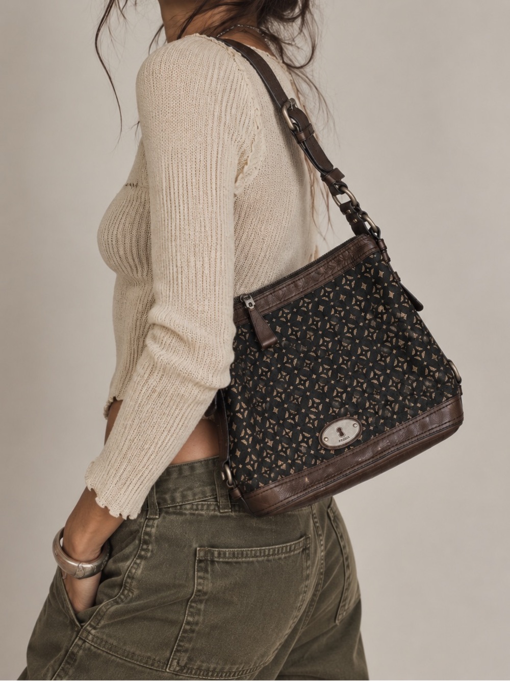 Fossil - Crossbody Hobo Bucket Bag